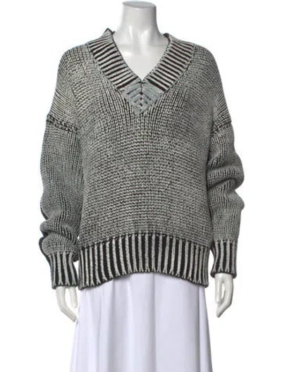 Pre-owned Vaquera Striped V-neck Sweater In Multi