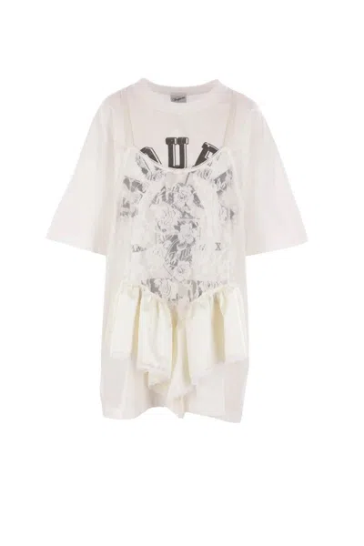 Vaquera Lingerie Overlay T-shirt In White