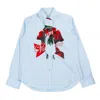 Vaquera Rose Bouquet-print Shirt In Celeste