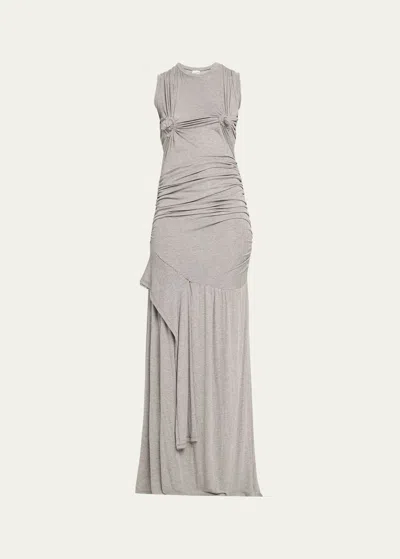 Vaquera Tittie Twister Knotted Long Dress In Grey