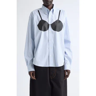 Vaquera Trompe L'oeil Button Down Shirt In Blue