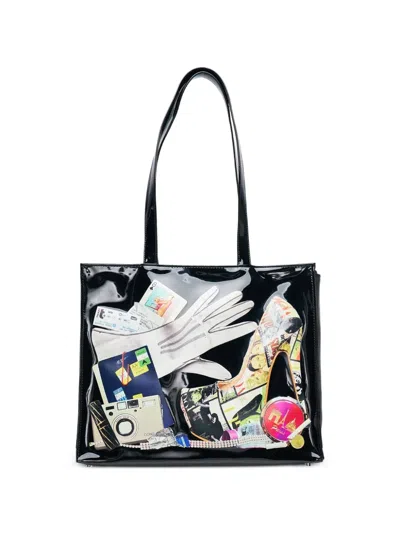 Vaquera Trompe L'oeil Tote Bag In Black
