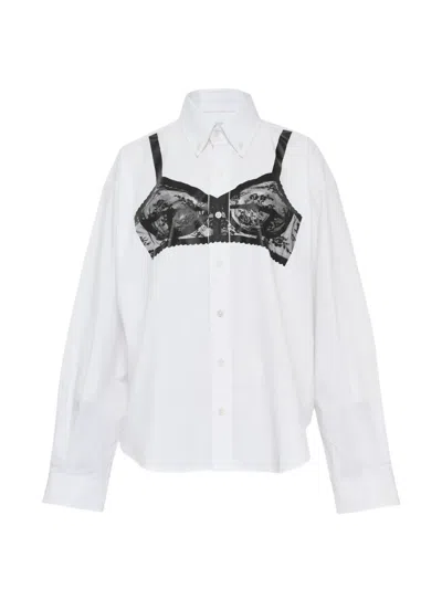 Vaquera Trompe L'oeil-print Shirt In White