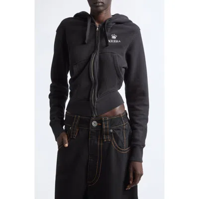 Vaquera Twisted Cotton Fleece Hoodie In Black