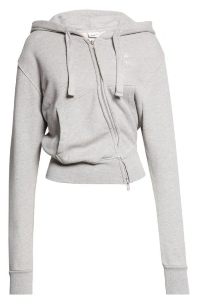 Vaquera Twisted Full Zip Hoodie In Gray