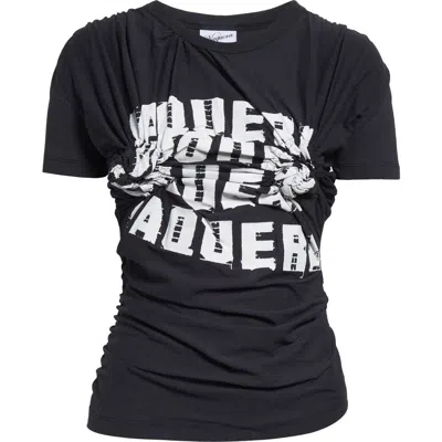 Vaquera Twister Cotton Graphic T-shirt In Faded Black