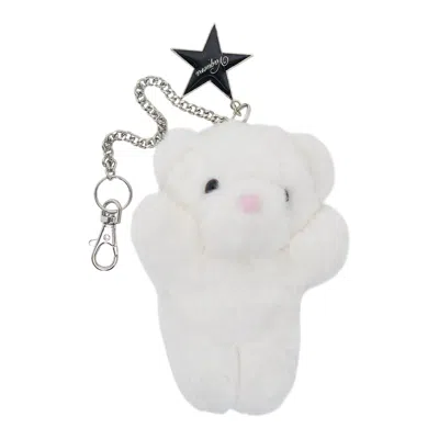 Vaquera Unisex Teddy Bear Keychain In Silver