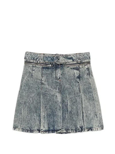 Vaquera Wash Denim Skirt In Blue