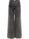 Vaquera Washed Wide-leg Jeans In Black