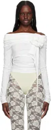 Vaquera White Cold Shoulder Top In White