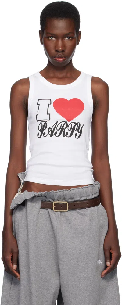 Vaquera White 'i Love Party' Tank Top