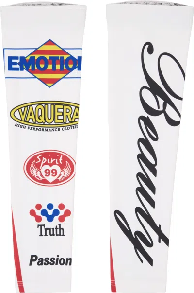 Vaquera White Woven Arm Warmers