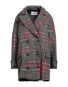 Vaquera Woman Coat Lead Size M Acrylic, Polyester, Wool, Alpaca Wool In Grey