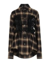 Vaquera Woman Shirt Black Size S Cotton, Rayon In Brown