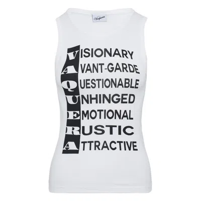 Vaquera Women Anagram Tank Top In White