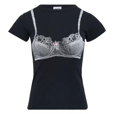 Vaquera Women Bra Baby Tee In Black
