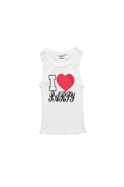 Vaquera Women I Love Party Tank Top White