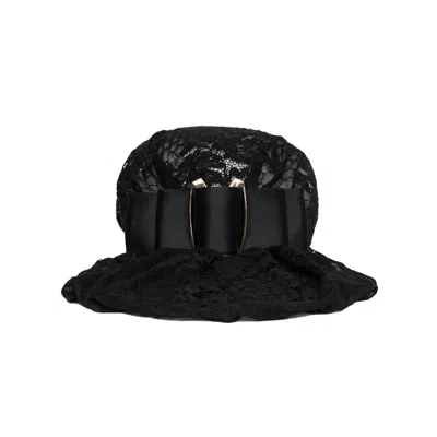 Vaquera Women Lace Chantal Hat In Black