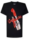 Vaquera Women Lipstick Oversized T Shirt Knit In Black
