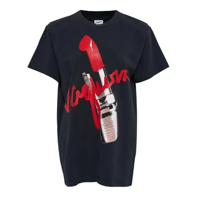Vaquera Women Lipstick Oversized T-shirt In Black