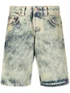Vaquera Logo-patch Knee-length Denim Shorts In Light Denim
