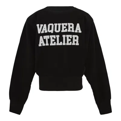 Vaquera Women Shoulderpad Sweatshirt In Black