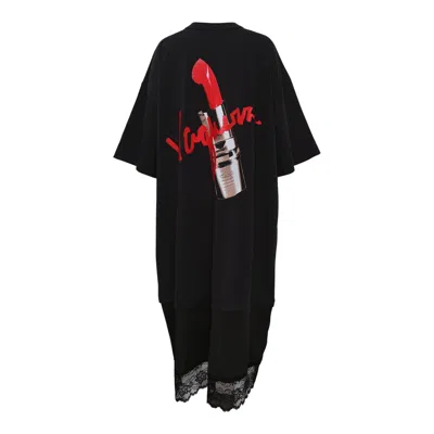 Vaquera Women Slip Skirt Tall Tee Knit In Black