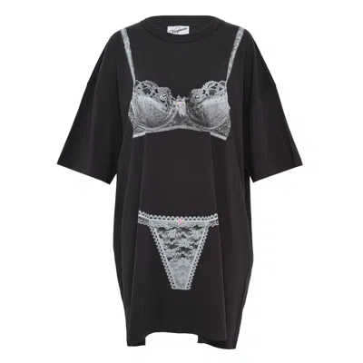 Vaquera Women Trompe L'oeil Tall Tee In Black