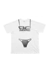 Vaquera Women Trompe L'oeil Tall Tee White In White
