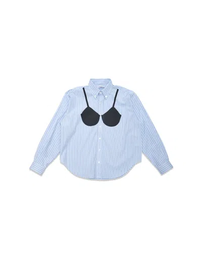 Vaquera Women Tromper The Oeil Button Down In Blue