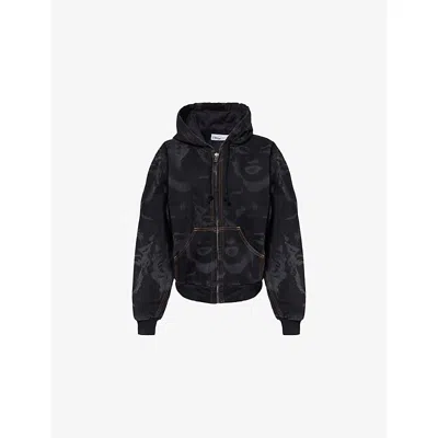 VAQUERA WOMENS BLACK MARILYN HOODED DENIM JACKET