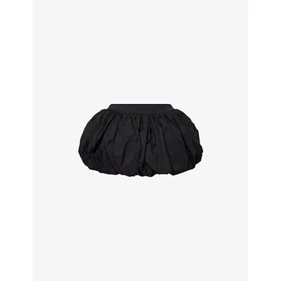Vaquera Womens Black Pouf Mid-waist Woven Mini Skirt In Multi