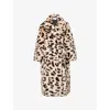 Vaquera Womens Brown Leopard Leopard Double-breasted Faux-fur Coat In Brown