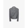 Vaquera Womens Dark Grey Slouchy Double-breasted Woven Blazer In Gray