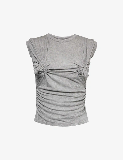 Vaquera Womens Grey Twister Sleeveless Stretch-modal Top