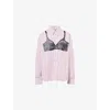 Vaquera Trompe L'oeil Bra Stripe Graphic Button-down Shirt In Pink