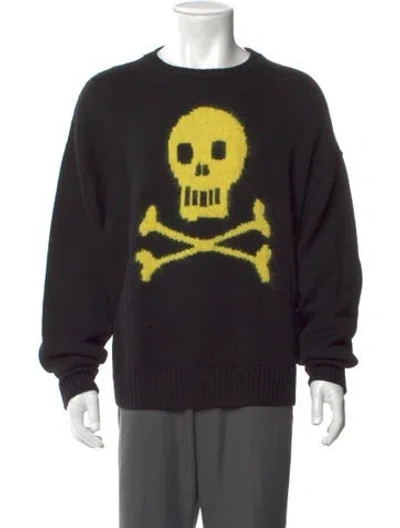 Pre-owned Vaquera Wool Graphic Print Pullover In Black