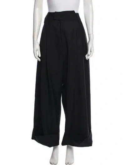 Pre-owned Vaquera Wool Wide Leg Pants In Black