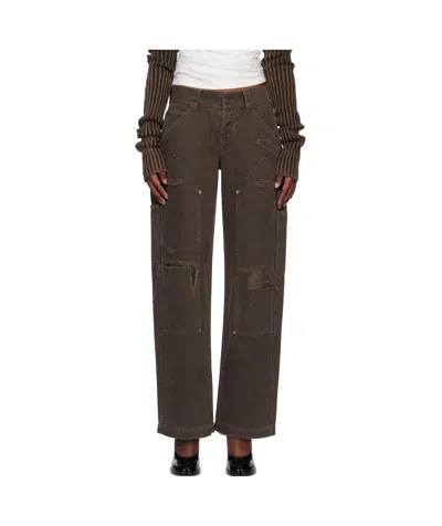Vaquera Brown Workwear Trousers In Dark Brown