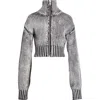 Vaquera Zip Crop Cardigan In Gray