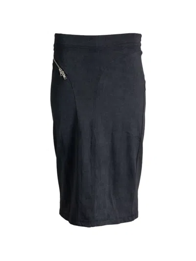 Vaquera Zip-detail Panelled Midi Skirt In Blue