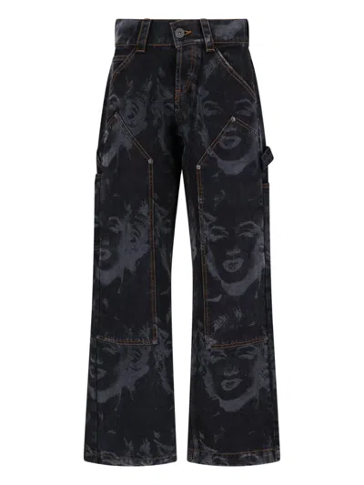 Vaquera -inspired Cotton Jeans For Women In Black