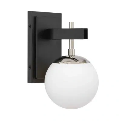 Varaluz Allie 1-light Vanity Light In Black,polished Nickel