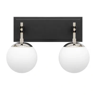 Varaluz Allie 2-light Vanity Light In Black,polished Nickel