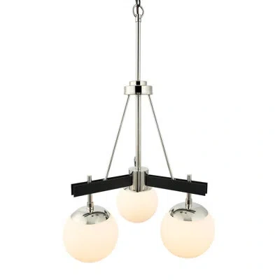 Varaluz Allie 3-light Chandelier In Black,polished Nickel