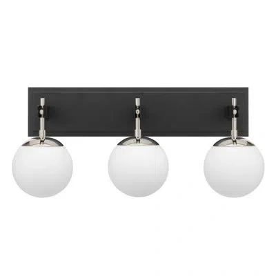 Varaluz Allie 3-light Vanity Light In Black,polished Nickel