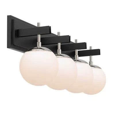 Varaluz Allie 4-light Vanity Light In Black,polished Nickel