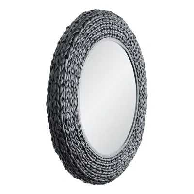 Varaluz Athena Round Wall Mirror In Matte Black