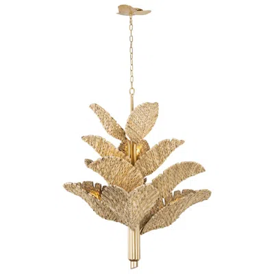 Varaluz Banana Leaf 12-lt Chandelier - French Gold/natural Seagrass