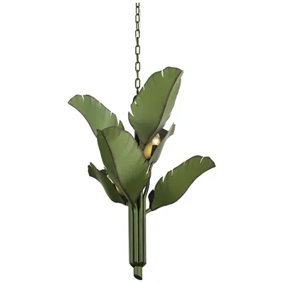Varaluz Banana Leaf 25" Wide Natural Green Metal Chandelier